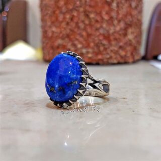Lapis Lazuli - Lajward - Natural Gemstone سنگ لاجورد (Chandi) Ring