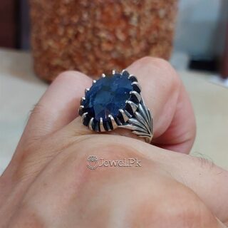 Neelum Stone- Blue Sapphire Ring 925 Silver Chaandi