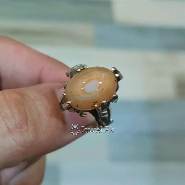 Natural Eye Aqeeq - Real 925 Silver (Chandi) - Eye Agate (Aqiq)