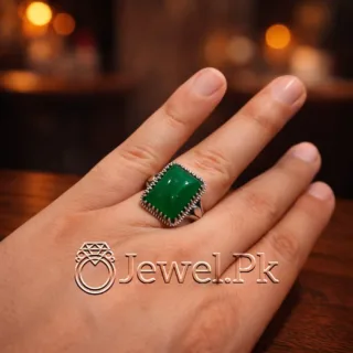 Natural Green Agate Ring Silver 925 2