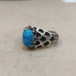 Shajri Feroza - Natural Turquoise - Durable Thick Frame Pure 925 Silver