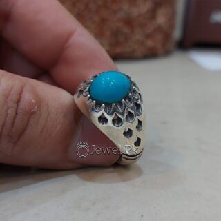 Feroza Clean Blue Pure Silver (Chandi)- Natural Turquoise