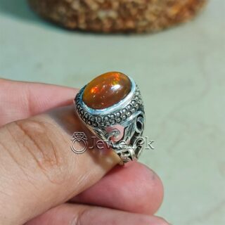 Natural Brown Opal Certified Ring 925 Silver Ring Men/Women