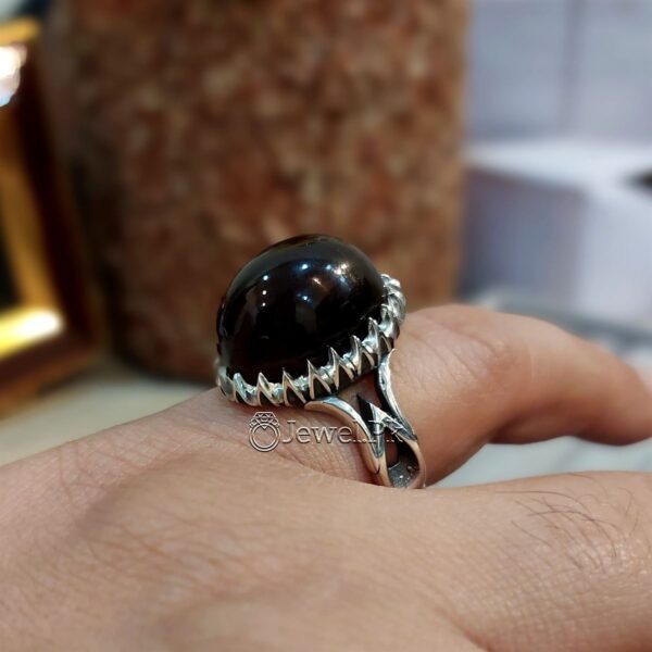 Red Brown Aqeeq ring in pure silver 925 Irani Aqeeq ring 6