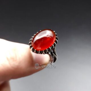 Natural Red Aqeeq Ring 925 Silver Brown Agate Durable Chaandi Ring