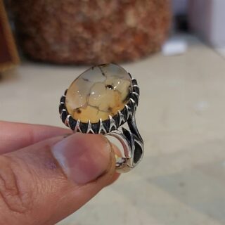 Shajri Aqeeq - Natural Dendritic Agate 925 Silver - VIP Ring