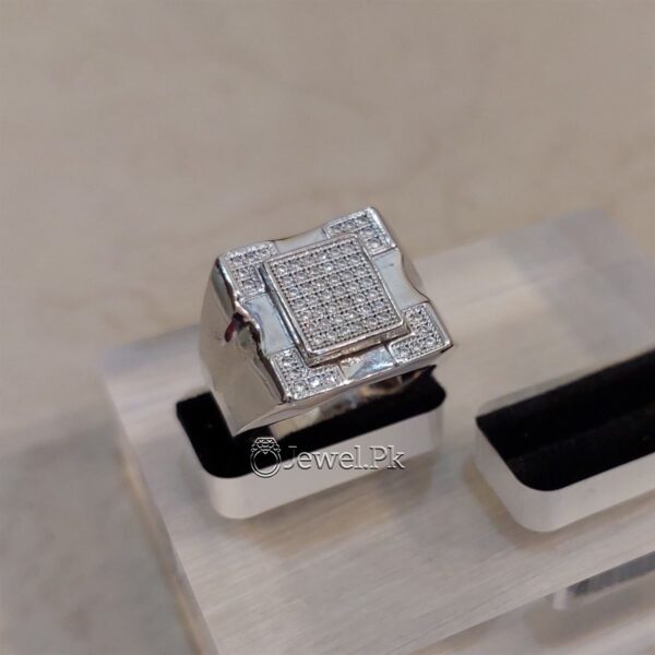 Luxury Italian Gentlemen Ring - 925 Silver Chandi - Micro Zircons