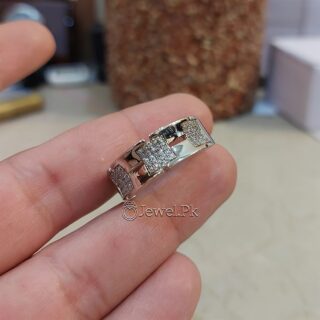 Luxury Italian Gentlemen Ring - 925 Silver Chandi - Micro Zircons
