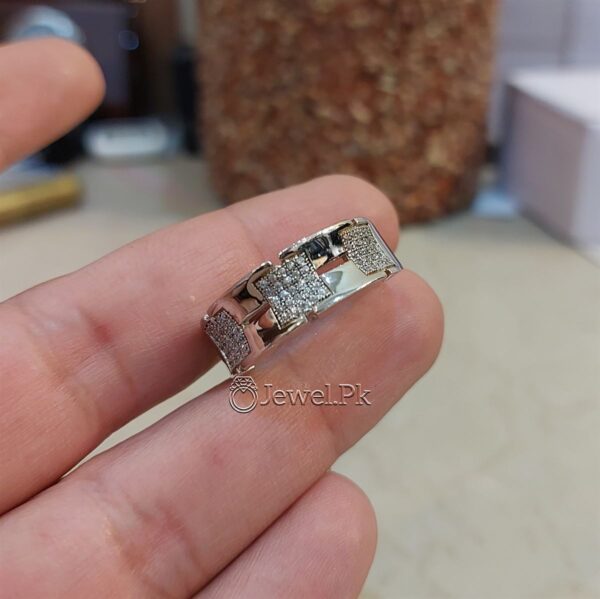 Luxury Italian Gentlemen Ring - 925 Silver Chandi - Micro Zircons