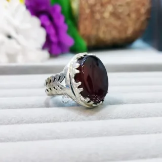 Natural Red Aqeeq Ring 925 Silver Brown Agate Durable Chaandi Ring