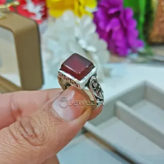 Original Natural Yemen Agate Dark Brown 925 Silver - Yamni Aqeeq