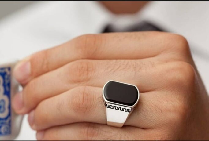 Turkish Ring Black aqeeq Black Onyx Stone
