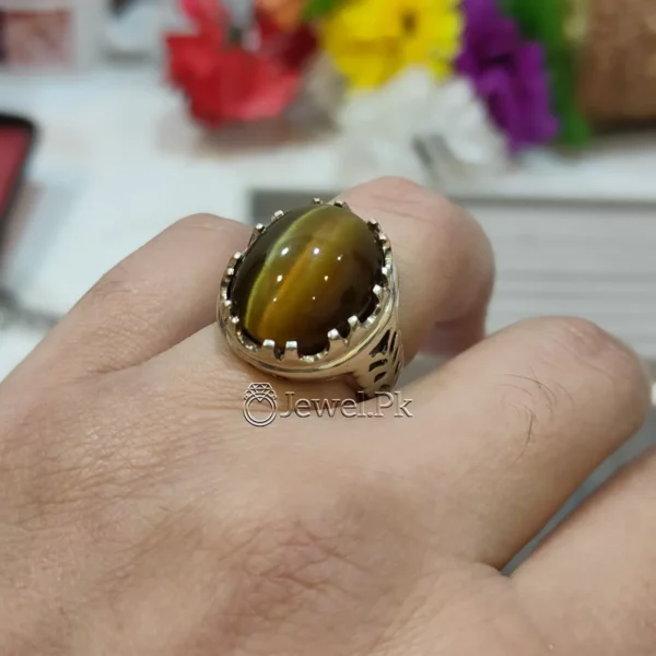 Tiger Stone Ring Tiger Eye Real Silver 925 Ring 4