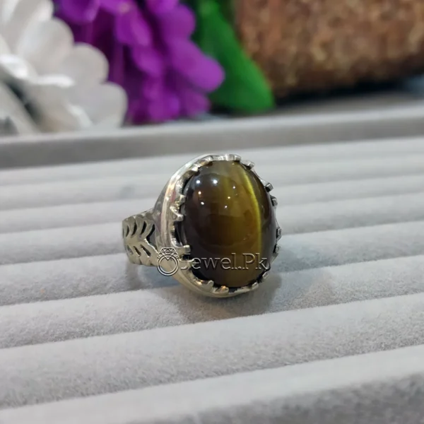 Tiger Stone Ring Tiger Eye Real Silver 925 Ring 6