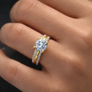 Moissanite ring for women GRA 2