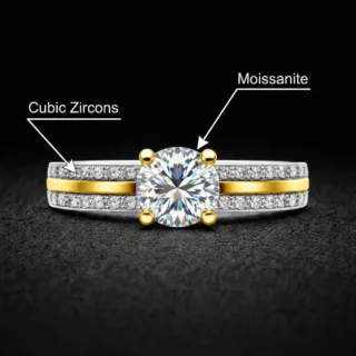 Moissanite ring for women GRA 3