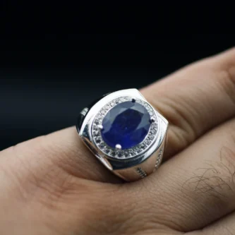Blue Sapphire + Neelam stone + Neelum pathar + Sapphire Rings men + lab certified