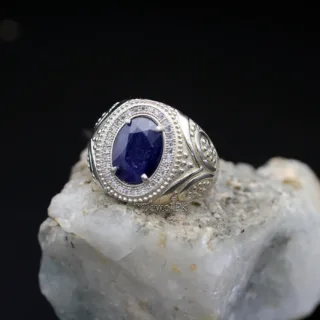 Blue Sapphire + Neelam stone + Neelum pathar + Sapphire Rings men + lab certified