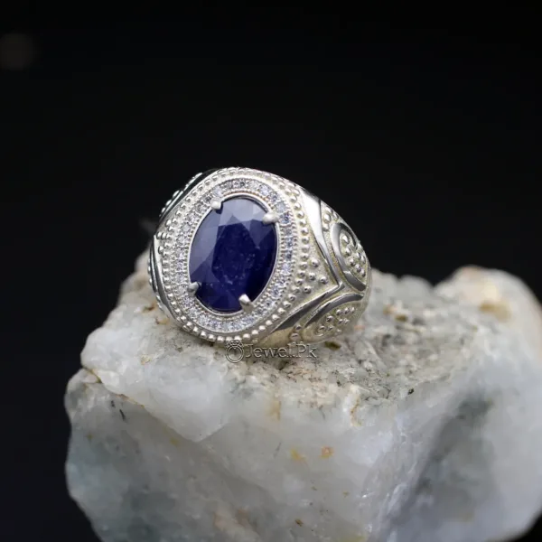 Blue Sapphire + Neelam stone + Neelum pathar + Sapphire Rings men + lab certified