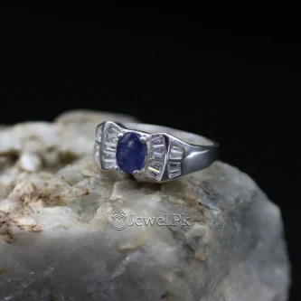 Blue Sapphire Ring 925 Italian Silver - Lab Certified