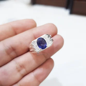 Blue Sapphire + Neelam stone + Neelum pathar + Sapphire Rings men + lab certified
