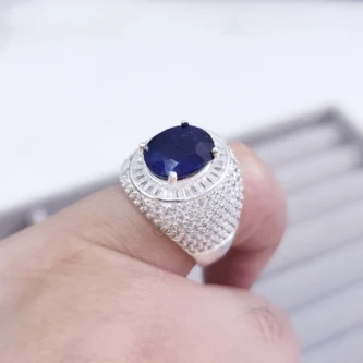 Blue Sapphire + Neelam stone + Neelum pathar + Sapphire Rings men + lab certified