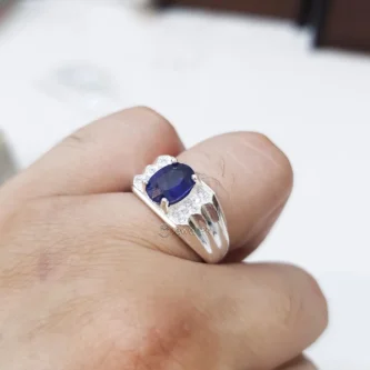 Blue Sapphire + Neelam stone + Neelum pathar + Sapphire Rings men + lab certified