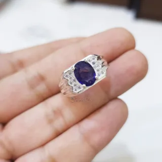 Blue Sapphire + Neelam stone + Neelum pathar + Sapphire Rings men + lab certified