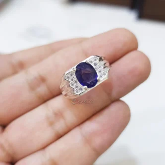 Blue Sapphire + Neelam stone + Neelum pathar + Sapphire Rings men + lab certified