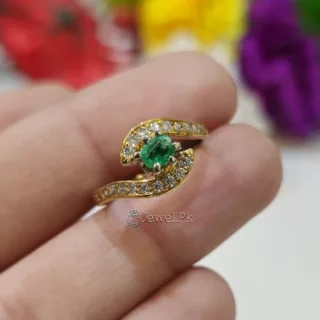 Emerald Zambian Natural - 925 Silver Ring Luxury - Handmade Ring