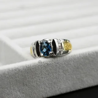 London Blue Topaz Men Ring Lab Certified