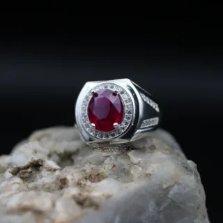 Natural Ruby Pigeon Red Premium Quality Ring 925 Silver