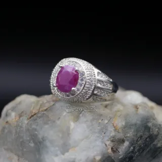 Natural Ruby (Untreated) Ring 925 Italian Silver