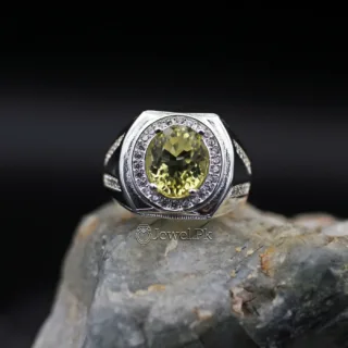 Yellow Citrine Natural Gemstone Ring Italian Silver 925 - Lab Certified