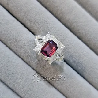 Natural Rhodolite Garnet Gemstone Ring 925 Silver - Lab Certified