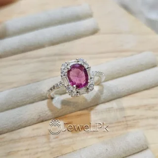 Pink Mozambique Ruby Natural Gemstone 925 Silver Ring women