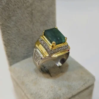 Emerald Zambian Natural - 925 Silver Ring Luxury - Lab Certified