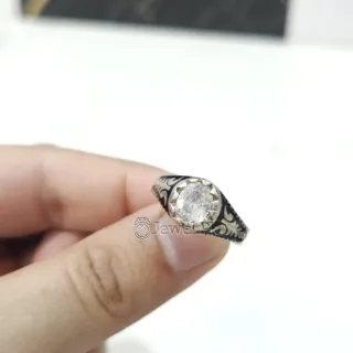 925 Italian Silver Ring - White Zircon