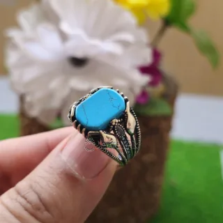 Turkish Ring Silver 925 (Chandi) - Turkish Feroza