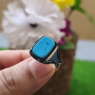 Turkish Ring Sterling Silver 925 (Chandi) - Turkish Feroza