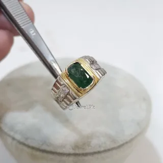 Natural Emerald Ring 925 Silver - Zamurd Ring