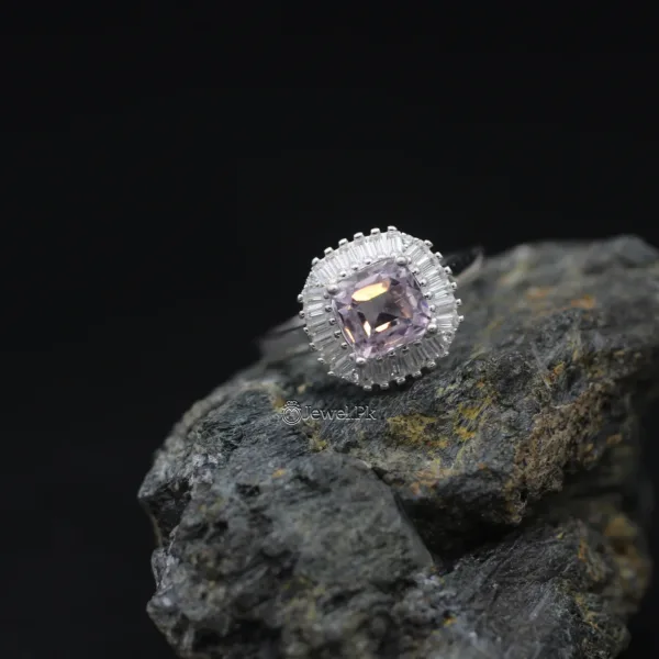 Natural Kunzite stone pure silver 925 ring 1