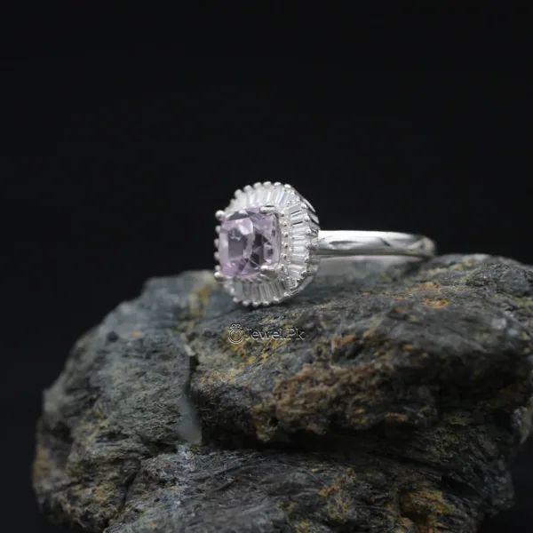 Natural Kunzite stone pure silver 925 ring 2