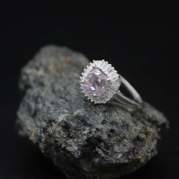 Natural Kunzite stone pure silver 925 ring 3