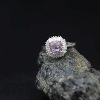 Natural Kunzite stone pure silver 925 ring 4