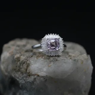 Natural Kunzite stone pure silver 925 ring 6