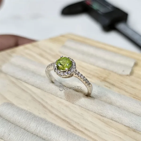 Natural Peridot stone ring for women silver 925 italian silver 2