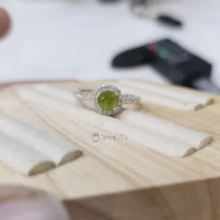 Natural Peridot stone ring for women silver 925 italian silver 3