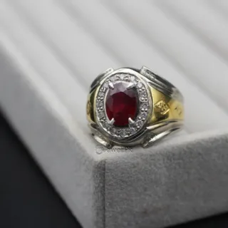 Pigeon Blood Ruby Natural Gemstone Ring 925 Silver