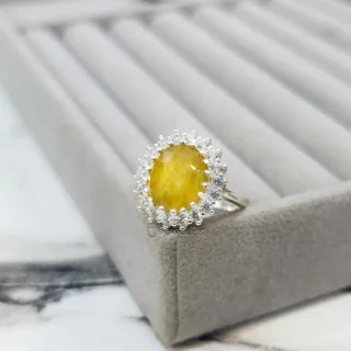 Natural Yellow Sapphire Ring for Women Pukhraj Ring 925 Silver